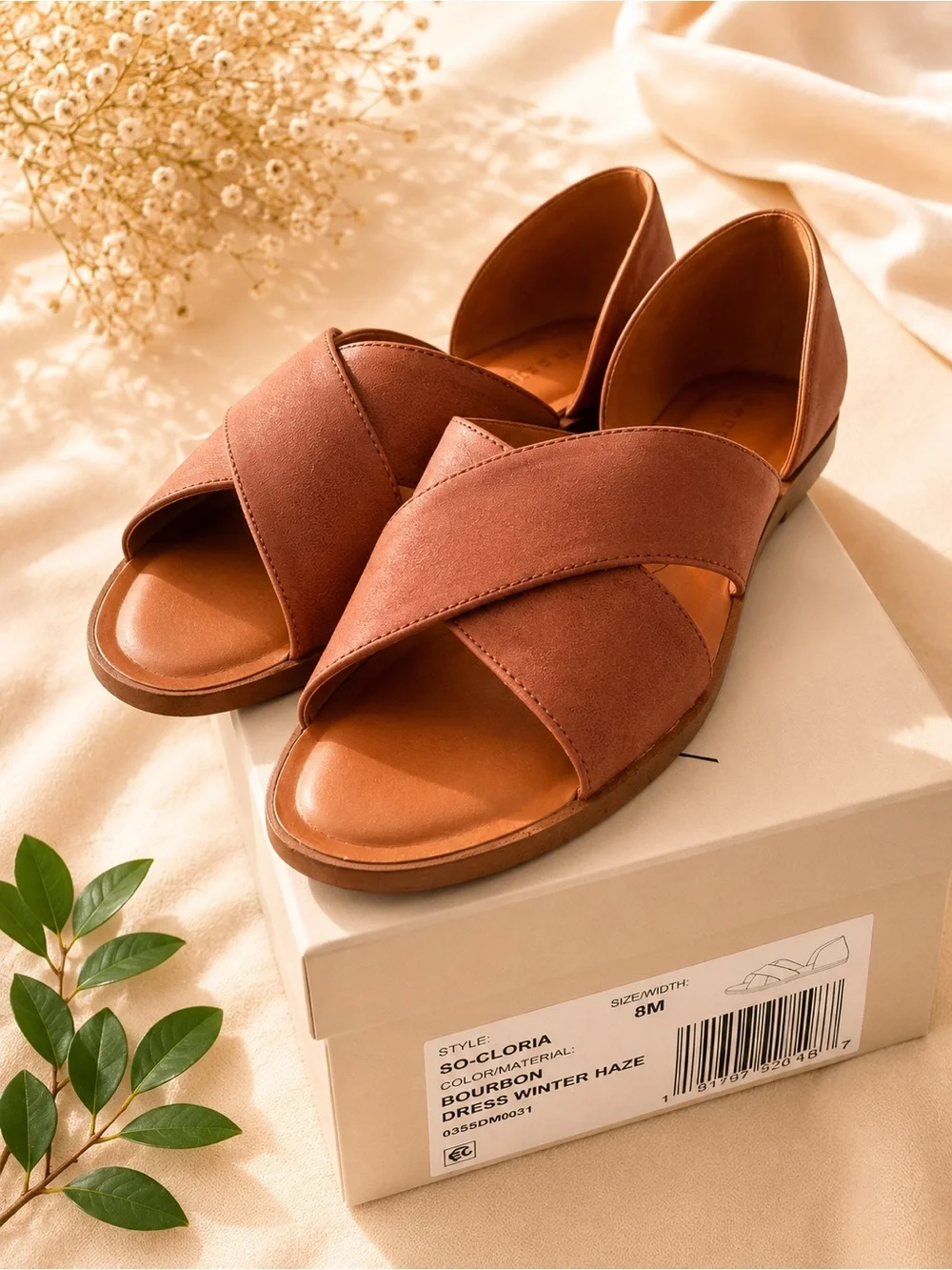 Sole Society Coral Cross-Strap Slide Sandals